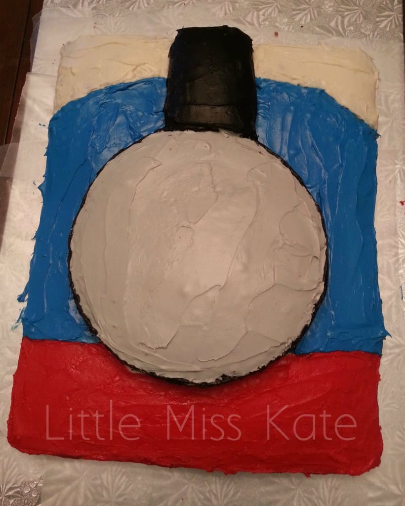 homemade Thomas the tank engine birthday cake