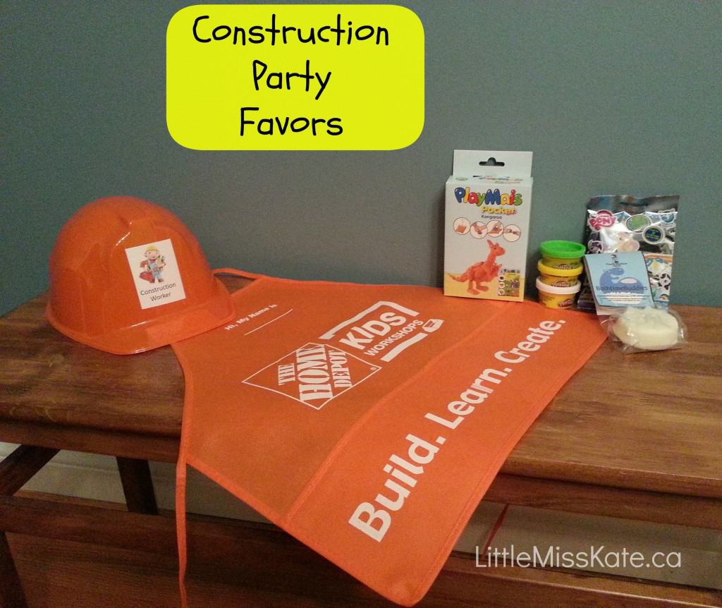 Construction Party Favours goodie bags