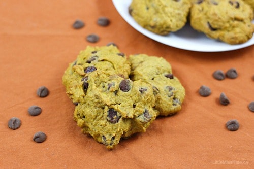 Pumpkin Chocolate Chip Cookies - moist and delicious you will be enjoying these cookies all year long! A tasty recipe that is easy to make with little helpers