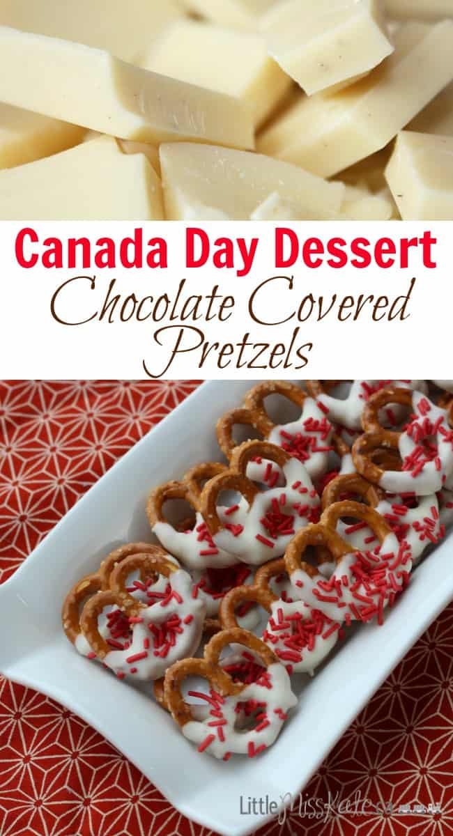 Canada Day Dessert Idea - Chocolate Covered Pretzels