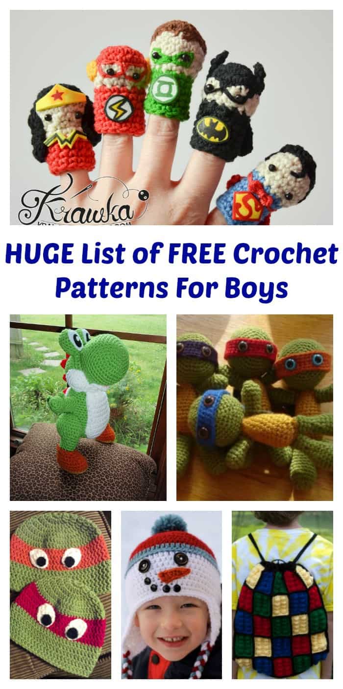 The HUGE list of Free Crochet Patterns For Boys - The Exploring Family