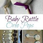 Easy Baby shower dessert ideas: Oreo baby rattles