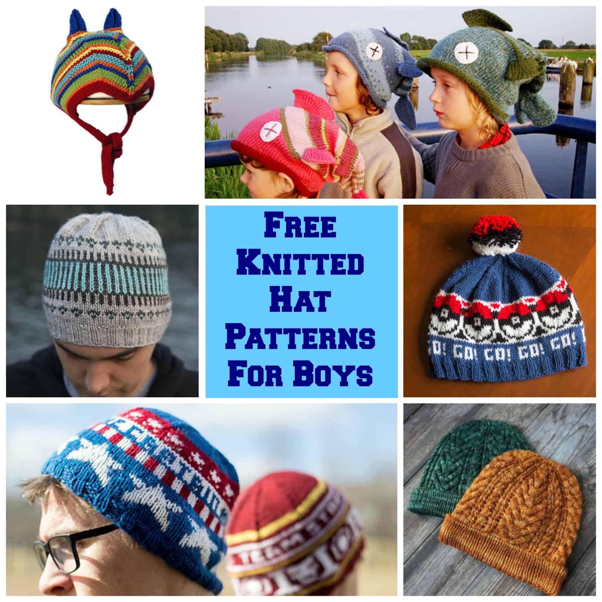 Free knitting patterns hot sale for boys hats