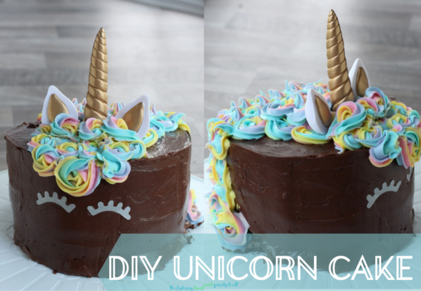 Chocolate DIY Unicorn Cake - Step by Step - The Exploring Family