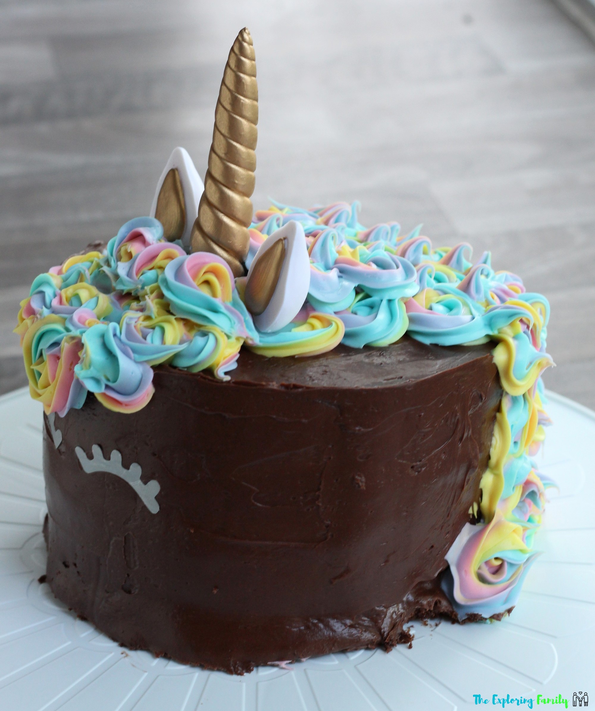 homemade chocolate unicorn birthday cake