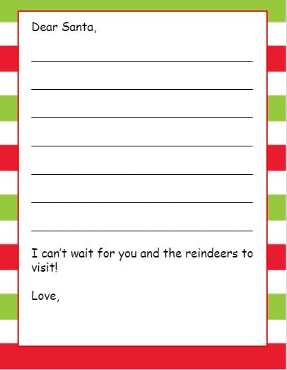 Letters to Santa Template