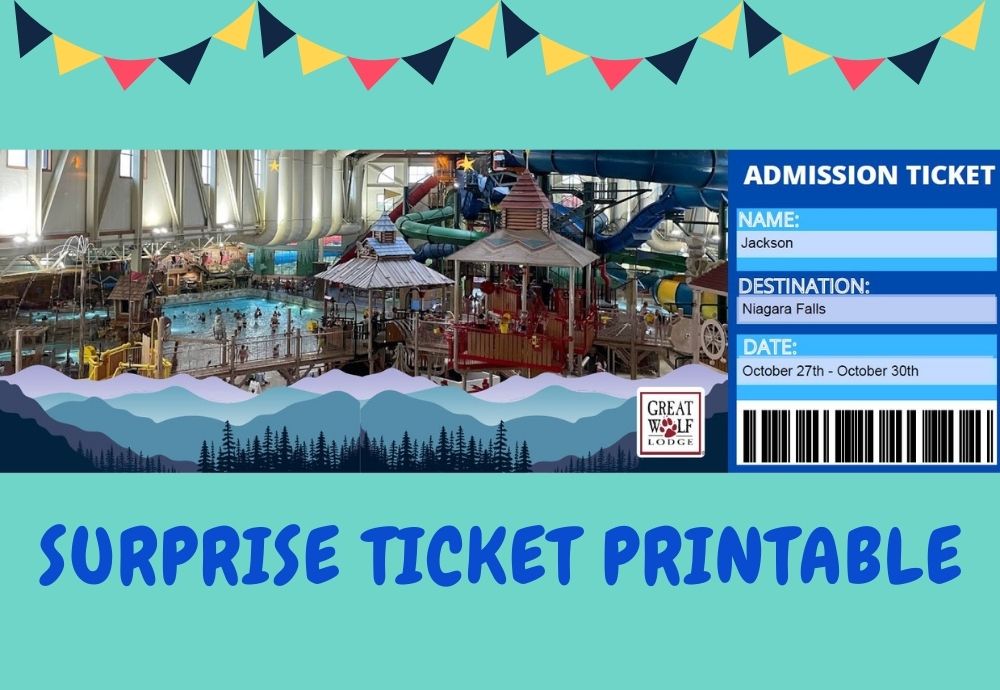 FREE Surprise Ticket Template for Great Wolf Lodge The Exploring Family