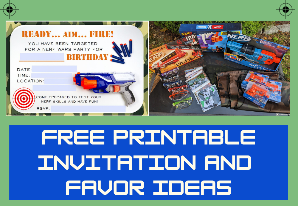 nerf wars party free printable invitations and favours ideas the exploring family