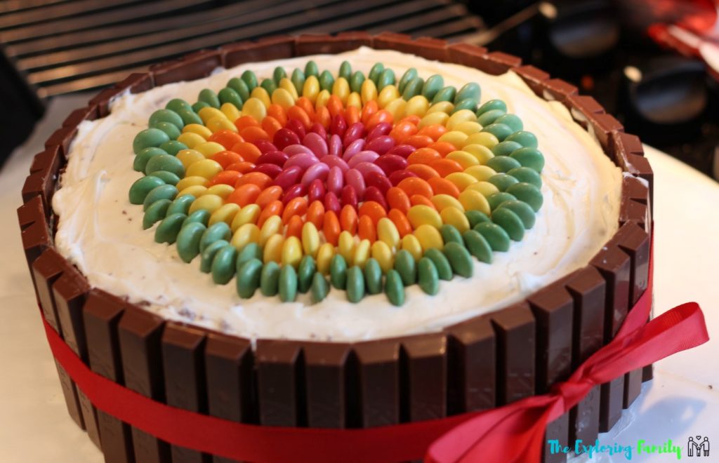 Unique smarties kit kat cake