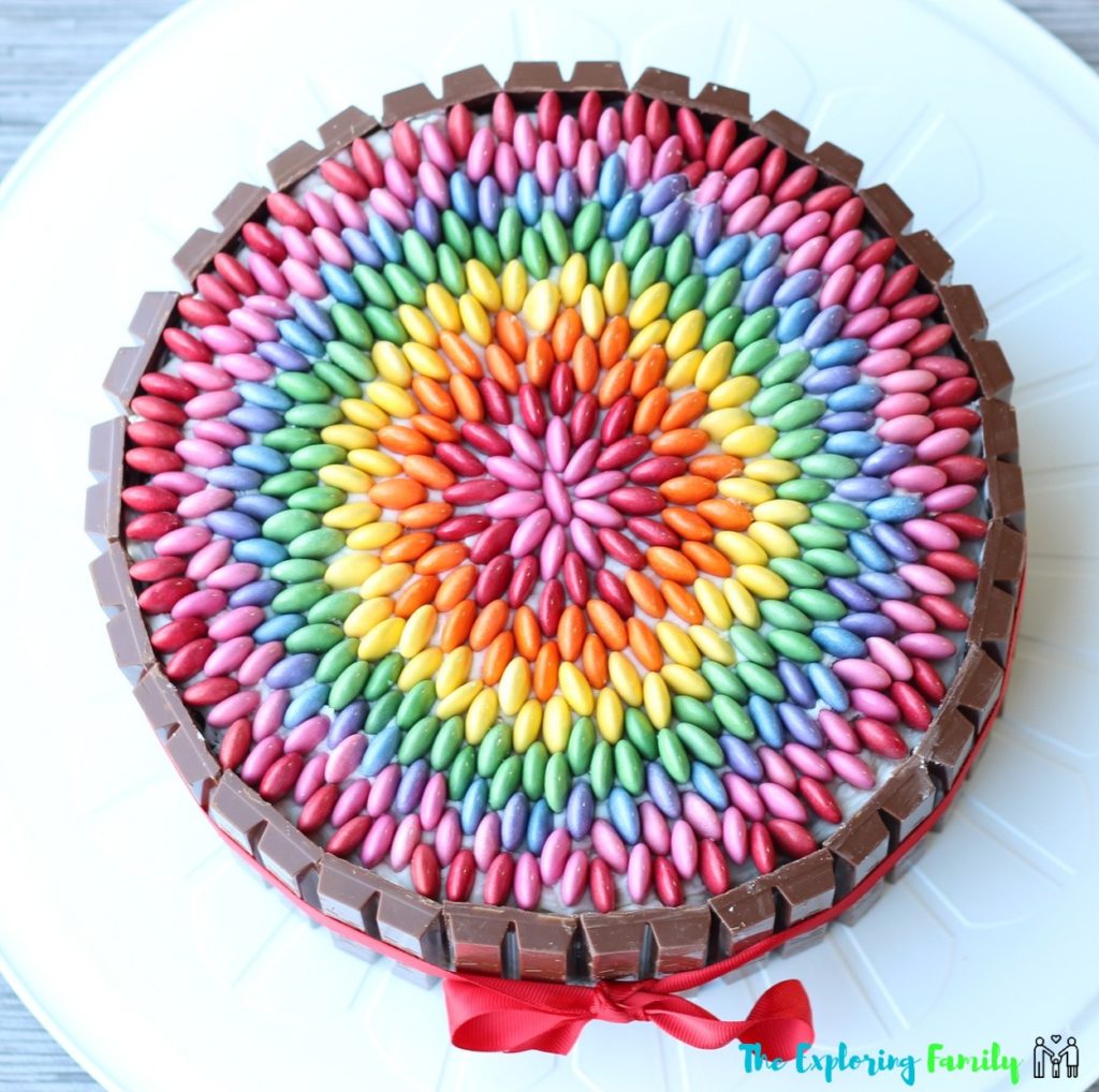 cake with smarties on top