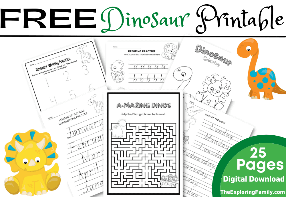free dinosaur worksheets preschool the exploring family