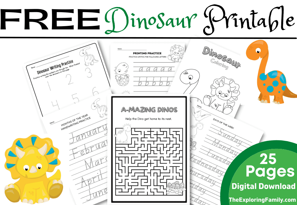 dinosaur printable worksheets