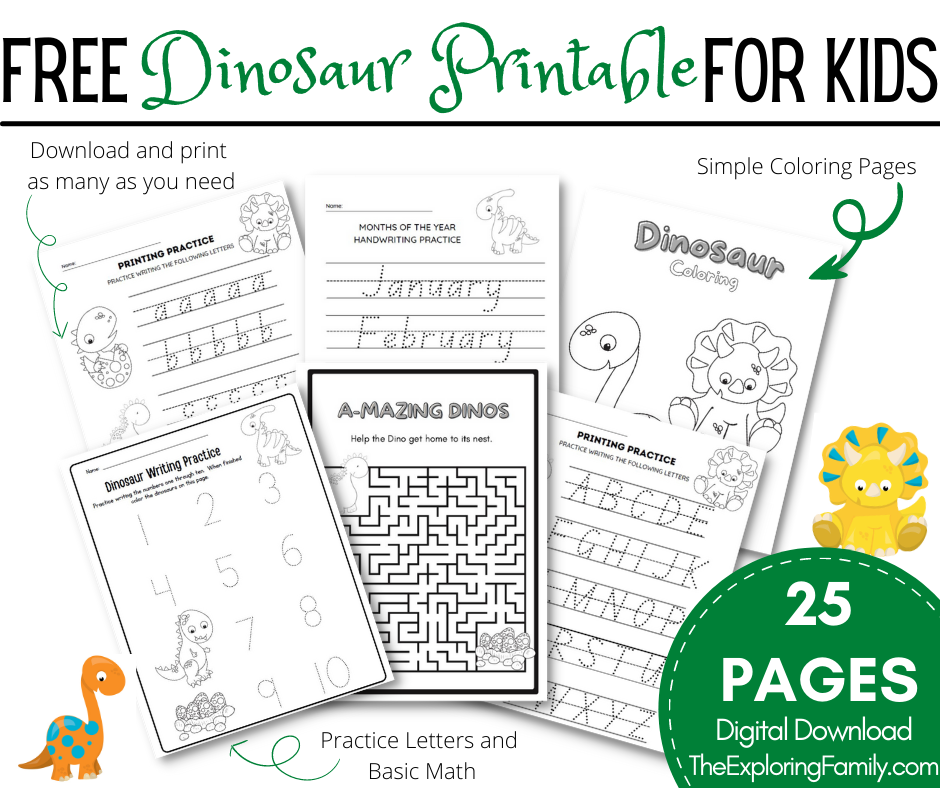 free dinosaur worksheets preschool the exploring family