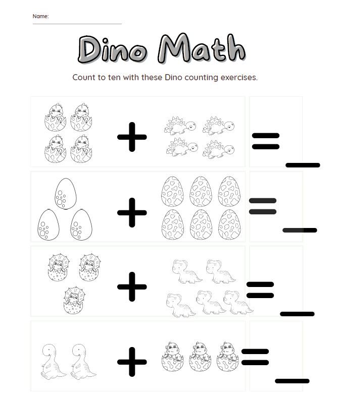 Kindergarten dinosaur worksheets