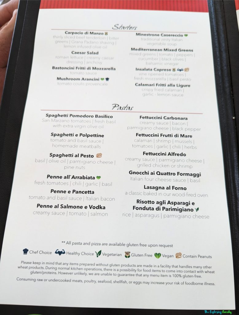 Grazie Italian Trattoria Lunch Menu