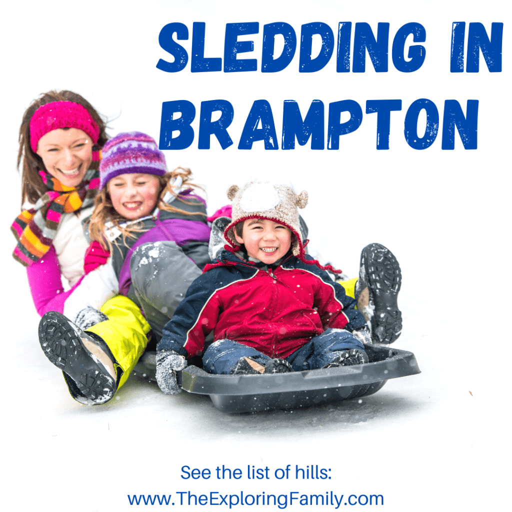 Tobogganing in Brampton hills for sledding