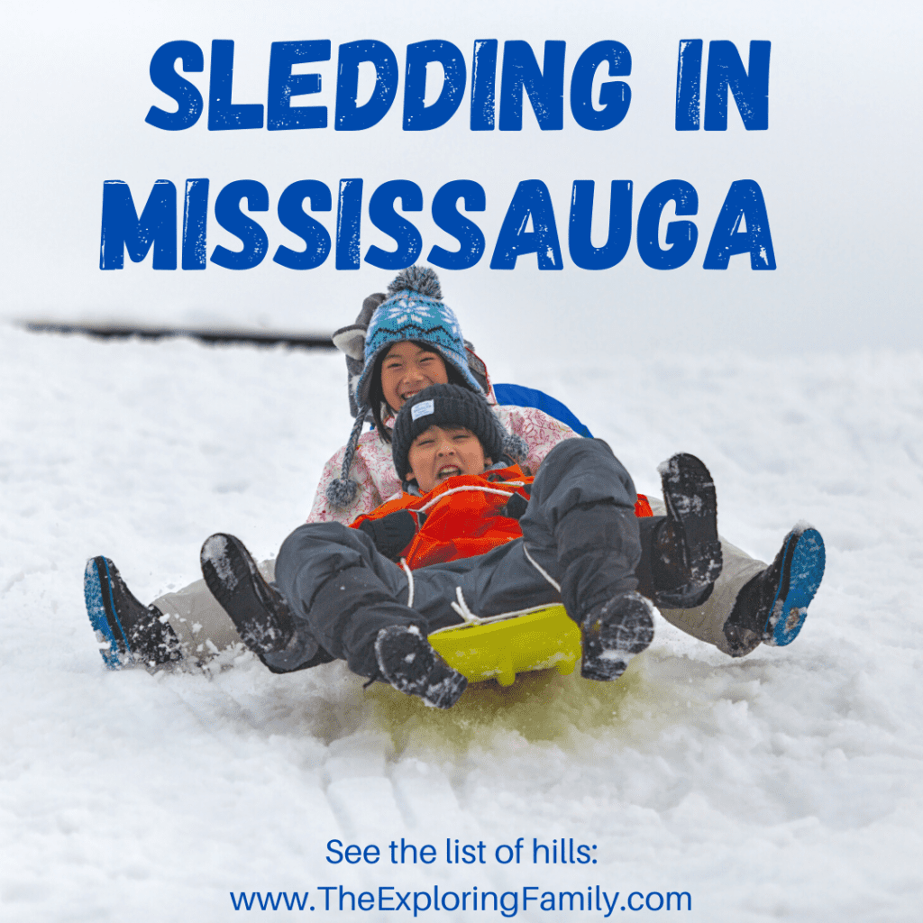 sledding in Mississauga hills 