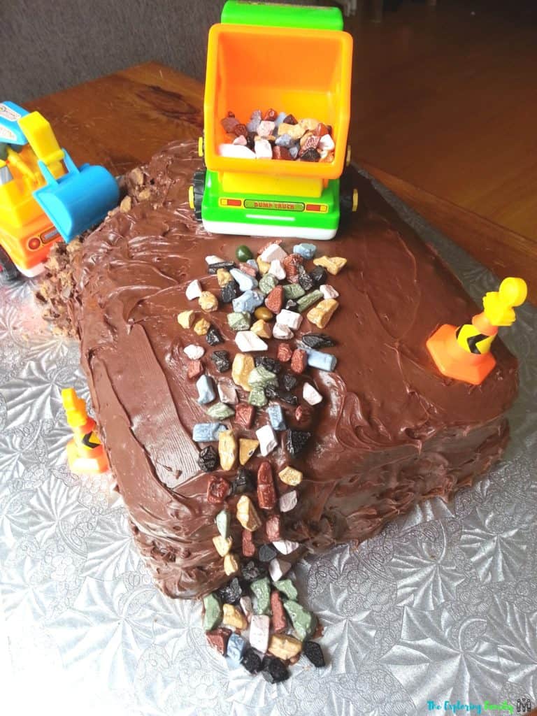 Easy homemade construction site cake dump truck