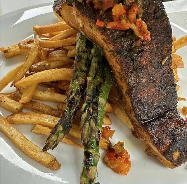 Tasty looking blackened salmon from Jac's Bistro